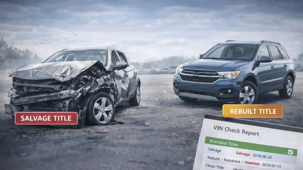Comparing Salvage Title vs. Rebuilt Title for vehicle restoration at Chase autobody.
